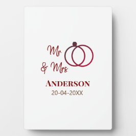 Mr & Mrs voeg familienaam datum jaar huwelijksguns Fotoplaat