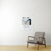 Mr & Mrs voeg familienaam toe datum jaar huwelijks Wandkleed (In situ)