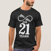 Mr. & Mrs. voor 21 jaar 21ste bruiloft Jubileum T-shirt (Voorkant)