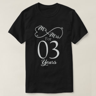Mr. & Mrs. voor 3 jaar 3rd Wedding Jubileum T-shirt
