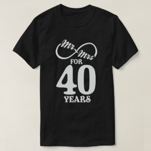 Mr. & Mrs. voor 40 jaar 40th Wedding Jubileum T-shirt