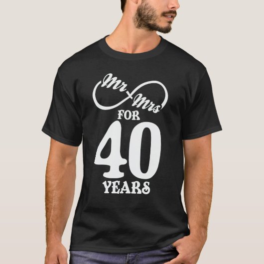 Mr. & Mrs. voor 40 jaar 40th Wedding Jubileum T-shirt (Voorkant)