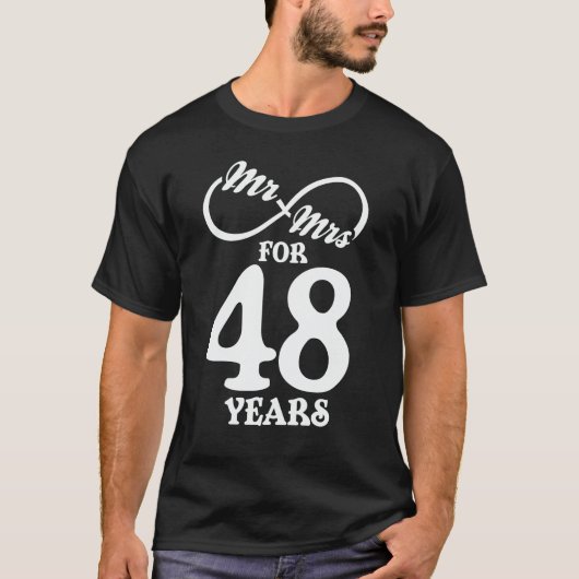 Mr. & Mrs. voor 48 jaar 48ste Jubileum voor bruilo T-shirt (Voorkant)