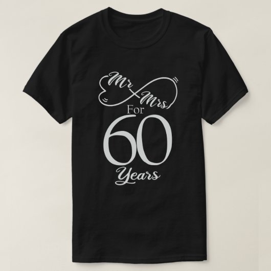 Mr. & Mrs. voor 60 jaar 60th Wedding Jubileum T-shirt (Design voorkant)