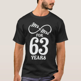 Mr. & Mrs. voor 63 jaar 1ste bruiloft Jubileum T-shirt