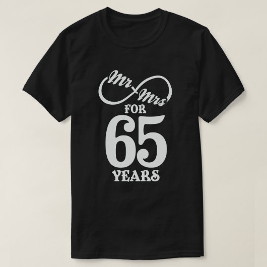 Mr. & Mrs. voor 65 jaar 65th Wedding Jubileum T-shirt (Design voorkant)