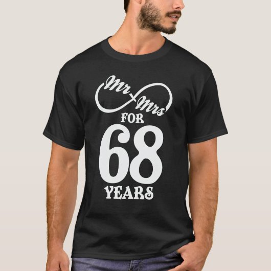 Mr. & Mrs. voor 68 jaar 68th Wedding Jubileum T-shirt (Voorkant)