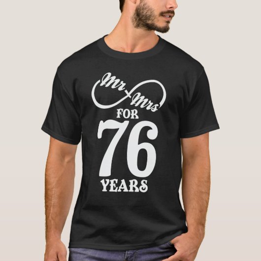 Mr. & Mrs. Voor 76 jaar 76th Wedding Jubileum T-shirt (Voorkant)