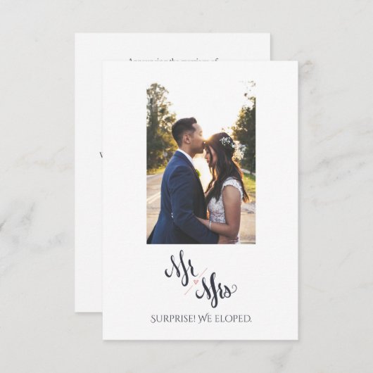 Mr & Mrs. We hebben een eenvoudige aankondiging va (Voorkant / Achterkant)