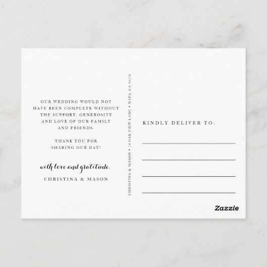 Mr. & Mrs. | Weddenfoto collage Hartelijk dank Briefkaart (Achterkant)