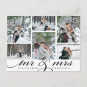 Mr. & Mrs. | Weddenfoto collage Hartelijk dank Briefkaart (Voorkant)