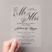MR & Mrs Wedding Acryl Uitnodigingen (Insitu (Draagbaar))