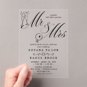 Mr & Mrs Wedding Acryl Uitnodigingen (Insitu (Draagbaar))