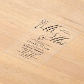 Mr & Mrs Wedding Acryl Uitnodigingen (Laagn)