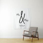 Mr. & Mrs Wedding Backdrop Aangepaste achternaam D Wandkleed (In situ)