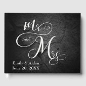 Mr. & Mrs. Wedding Black Slate Stone Gastenboek (Voorkant)