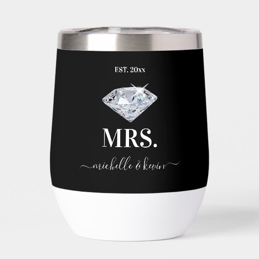 Mr. & Mrs Wedding Black & White (Achterkant)