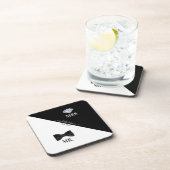 Mr. & Mrs Wedding Black & White Bier Onderzetter (Rechterzijde)