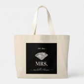 Mr. & Mrs Wedding Black & White Grote Tote Bag (Achterkant)