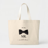 Mr. & Mrs Wedding Black & White Grote Tote Bag (Voorkant)