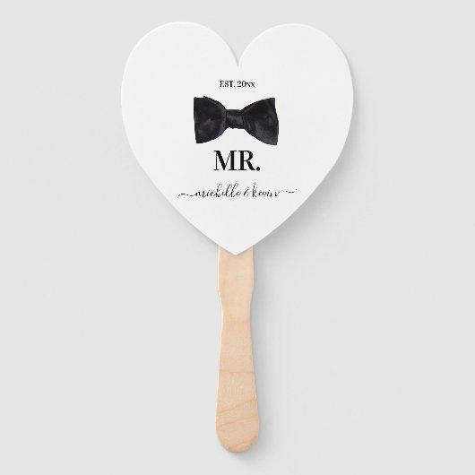 Mr. & Mrs Wedding Black & White Handwaaier (Voorkant)