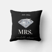 Mr. & Mrs Wedding Black & White Kussen (Achterkant)