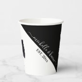 Mr. & Mrs Wedding Black & White Papieren Bekers (Links)