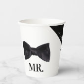 Mr. & Mrs Wedding Black & White Papieren Bekers (Voorkant)