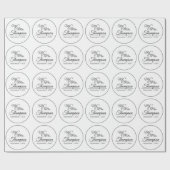 Mr. & Mrs Wedding Celebration Date Cadeaupapier (Vlak)