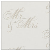 Mr&Mrs Wedding Celebration White Fabric Stof (Close Up)