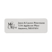 Mr & Mrs Wedding Couple (grijs) Label (Voorkant)