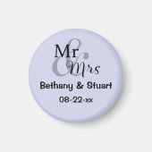 Mr & Mrs Wedding Couple (lila) Magneet (Voorkant)