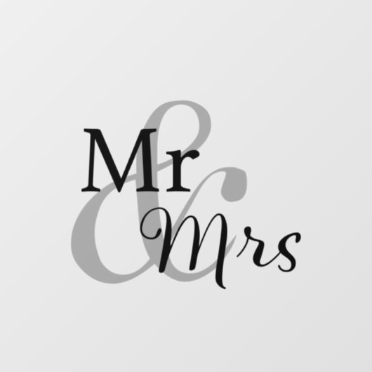 Mr & Mrs Wedding Couple Raamsticker (Vel)