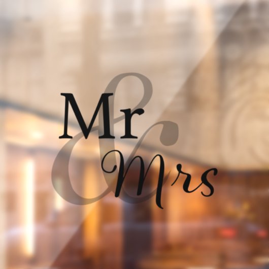 Mr & Mrs Wedding Couple Raamsticker (Vel 2)