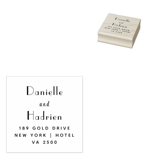 Mr & Mrs Wedding Custom Retour Adres Rubberstempel (Gestempeld)