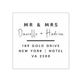 Mr & Mrs Wedding Custom Retour Adres Rubberstempel (Afrduk)
