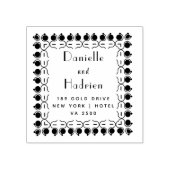 Mr & Mrs Wedding Custom Retour Adres Rubberstempel (Afrduk)