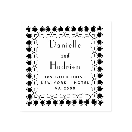 Mr & Mrs Wedding Custom Retour Adres Rubberstempel (Afrduk)