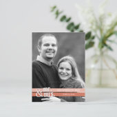 Mr & Mrs Wedding Dank u kaart - Peach (Staand voorkant)