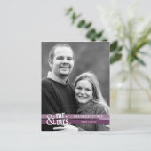 Mr & Mrs Wedding Dank u kaart - Plum (Staand voorkant)