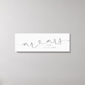Mr Mrs Wedding Date Keepsake Canvas Afdruk (Voorkant)