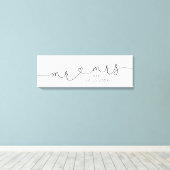 Mr Mrs Wedding Date Keepsake Canvas Afdruk (Insitu (Houten vloer))
