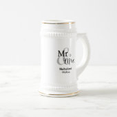 Mr & Mrs Wedding Date met Bride & Groom Names Bierpul (Voorkant rechts)