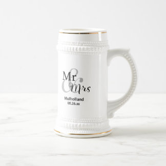 Mr & Mrs Wedding Date met Bride & Groom Names Bierpul