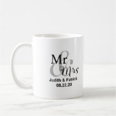 Mr & Mrs Wedding Date met Bride & Groom Names Koffiemok (Links)