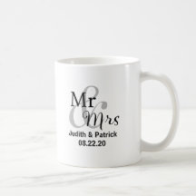 Mr & Mrs Wedding Date met Bride & Groom Names