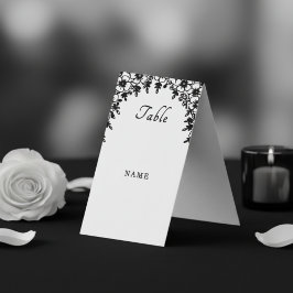Mr & Mrs Wedding Dress Tuxedo Floral Place Card Kaart