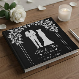 Mr & Mrs Wedding Dress Tuxedo Newlywed Couple Gastenboek