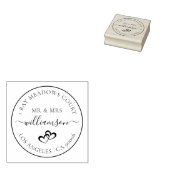 Mr & Mrs Wedding Elegant Aangepaste Retour Adres Rubberstempel (Gestempeld)