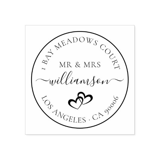 Mr & Mrs Wedding Elegant Aangepaste Retour Adres Rubberstempel (Afrduk)